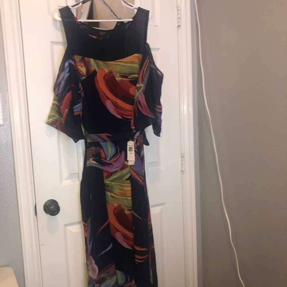 navy, colorful sundress